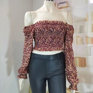 Japna Multicolor Floral Off-Shoulder Blouse